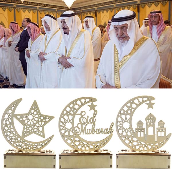 3 stk Ramadan-lykter LED Tre Månestjerne Lys Dekorasjon