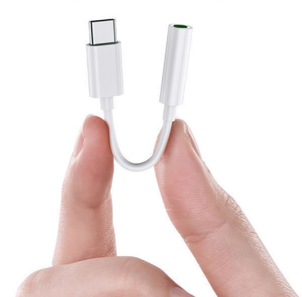 3 stk. type-c til 3,5 mm hodetelefonadapter lydadapterkabel
