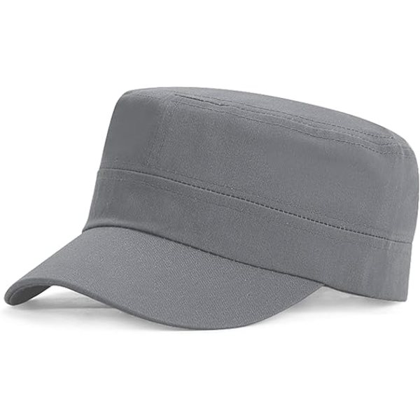 Unisex Klassisk Army Cap Flat Top Plain Hat, Justerbar Fashionable Military Sport Caps, Cadet Cap, Pustende Utendørs Hatter