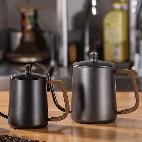 Häll över vattenkokare med smal pip, anti-skållning, rostfritt stål, lång svanhals för kaffebryggare Black 1
