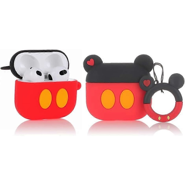 Passform designad för Airpods 3:e generationen 2021, Silikon Tecknad Söt Fodral Skyddande Stötsäkra Skal för Airpods 3 Mickey standard