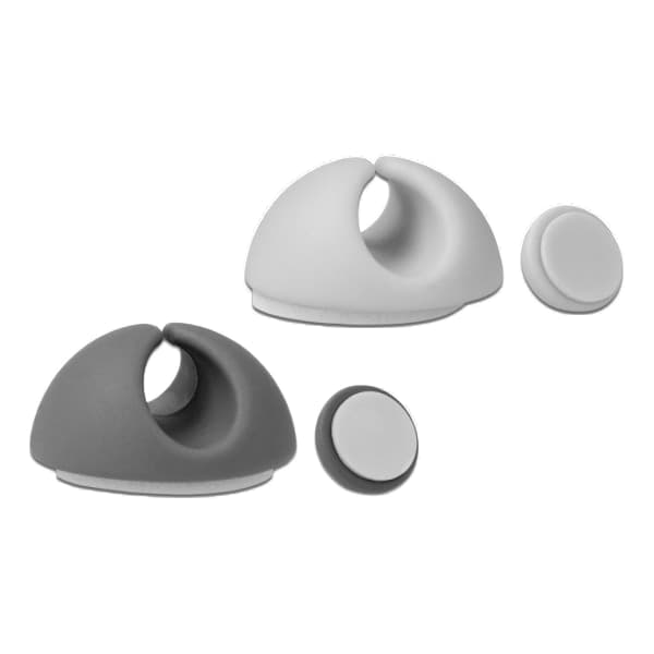Selvklebende kabelholder, 6-pakning, 3x grå, 3x hvit, TRP