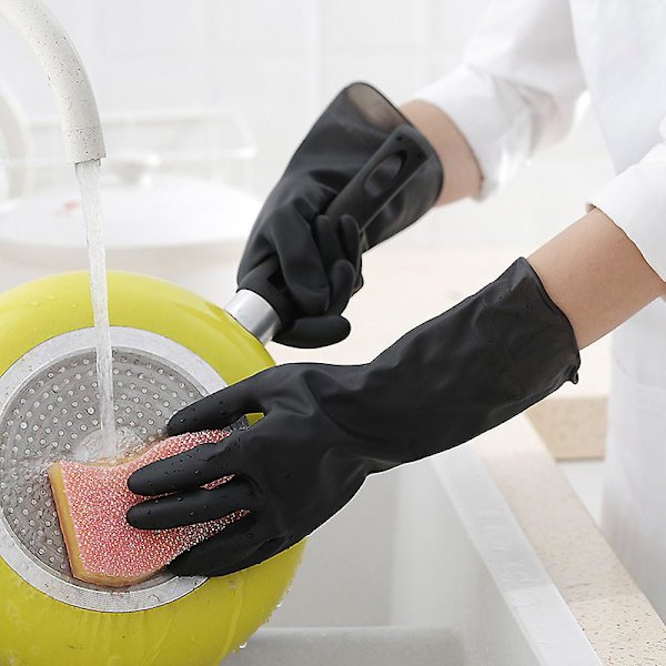 SZTXJ 3 Par Dishwashing Gloves, Återanvändbara Latex Rengöringshandskar för Hushållsarbete, Kök, Badrum, Extra Stora