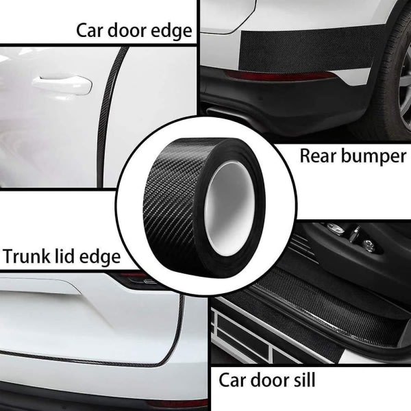 5d Carbon Fiber Tape, Anti-crash Car Protection Wrap, Dørboard Anti-stepping Vandtæt Car Sticker - 2 rulle 2roll