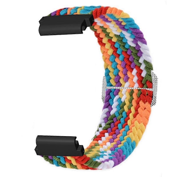 Elastisk Nylon Klokkerem Sport Armbånd For Garmin Fenix 7S / 6S / 5S, med 20mm PC-kontakt Rainbow