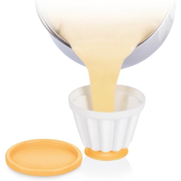 Set om 4, Puddingform, Lätt att ta ur formen, Vit, 85 x 85 x 70 mm, Används för att göra puddingar och desserter