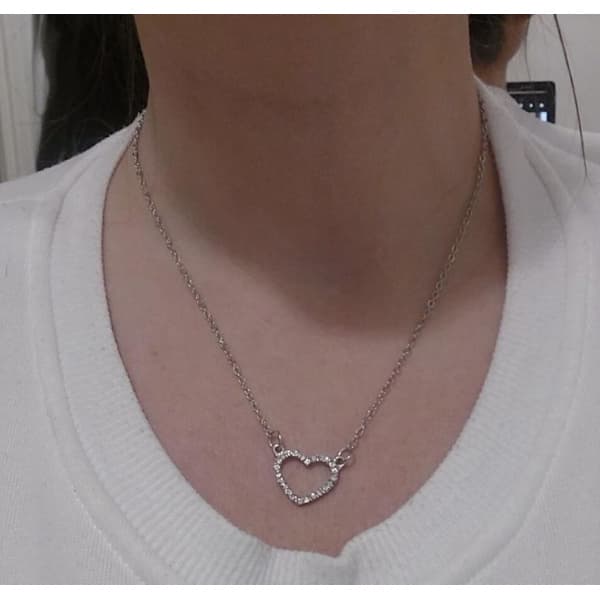 Diamant Sølv Halskæde NY! hjerte diamant sølv hjärta diamant silver