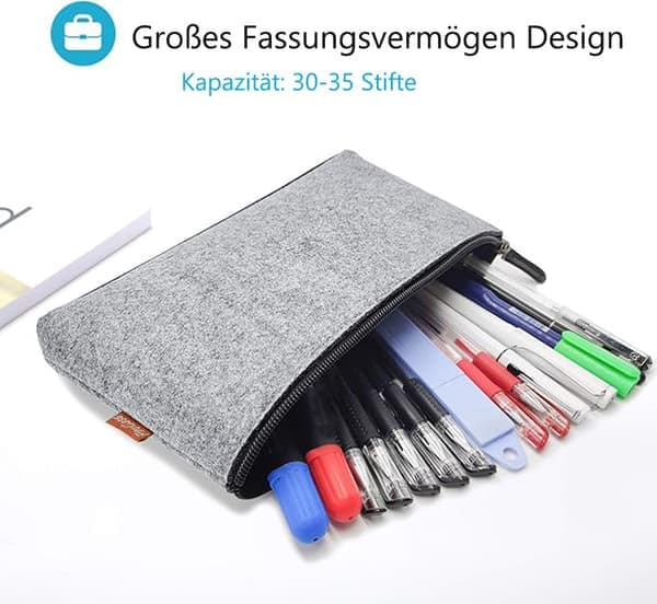 Multifunktionellt pennfodral, 1/2-pack vikbart pennfodral, resepennfodral med dragkedja – stor kapacitet, multifunktionellt grått 2-pack Gray 2-st