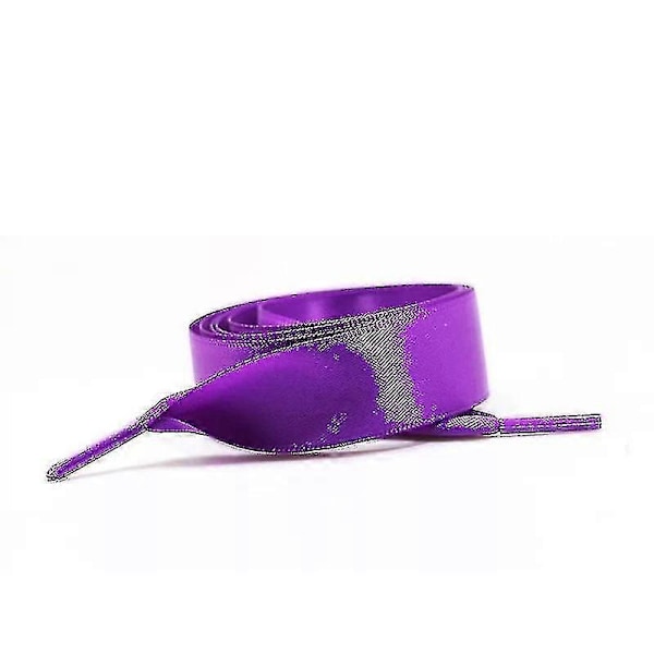 Skosnören i silkesatin, platta skosnören för stövlar Dark purple 80cm