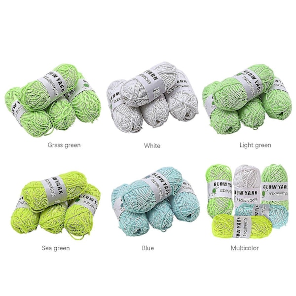 4/5 st Stickgarn Lysande Ull Mjuk 50m/rulle Nyhet Funktionell DIY Sytillbehör Lysande Multicolor