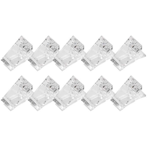 10 stk./sæt gennemsigtige negletipklemmer Polygel Quick Build Form Neglegel Tilbehør