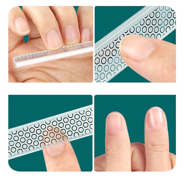 Läpinäkyvä kynsihiomalaite nanolasista - Bikakedesign