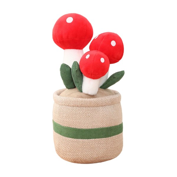 Plys udstoppet legetøj Vrious potteplanter Sukkulenter til børn Gave Blomst Tulipan Cactus Bogreol Pude dekoration Red Mushroom