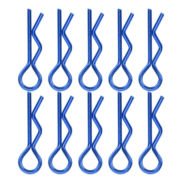 10 st 7MM RC Bil Skal Klämma R-Form Metall Kaross Clips Stift för 1/5 1/6 1/8 1/10 RC Bil (Blå)
