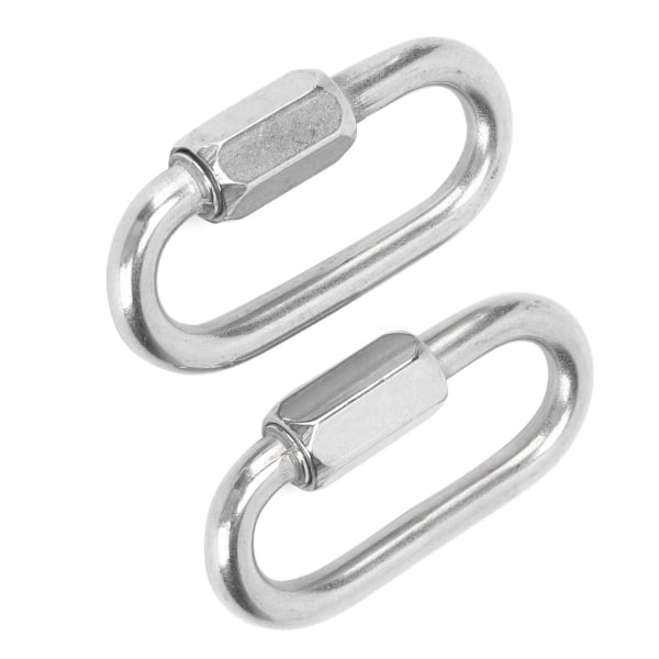 2 stk Rustfrit stål hurtige links D-formede låsekarabiner med sekskant skruer til klatring (6 mm)