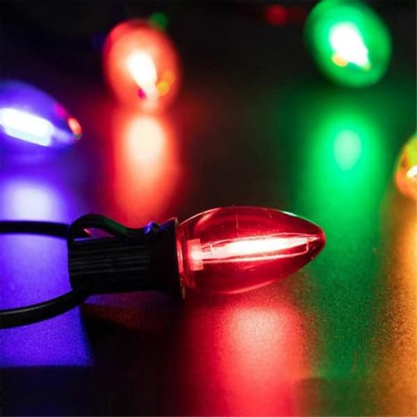 25-pack Party Dekor Färgade LED-lampor i plast, Splittersäkra flerfärgade julgransbelysning