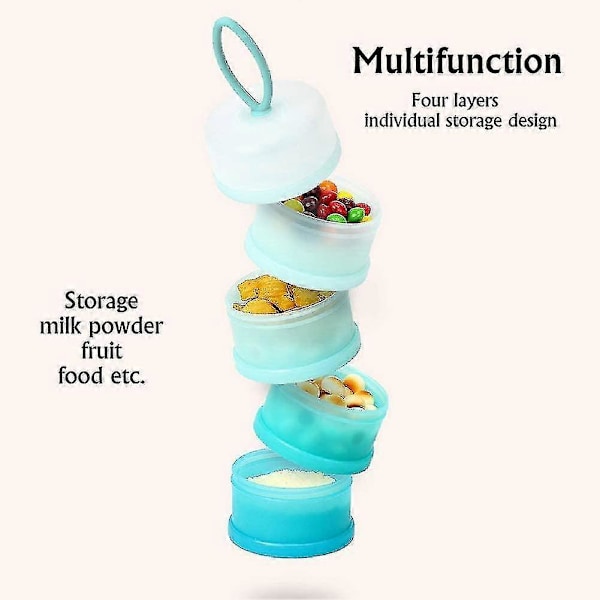 2 stk. Baby Mælkepulver Dispenser Snack Opbevaringsbeholder Stabelbar BPA Fri