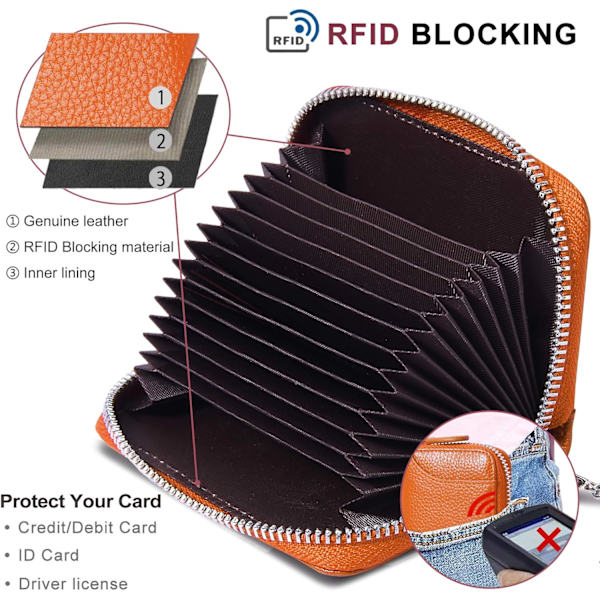 Luottokortin pidike RFID-suojatut lompakot Ohut minilaukku Matkakorttikotelot ja rahanjärjestäjät Käteiskuorilompakko Naisten lahja Orange