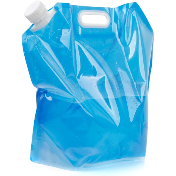 2-pack 10L hopfällbar dricksvattenbehållare förvaringsväska för camping, vandring, picknick, grill, genomskinlig och blå