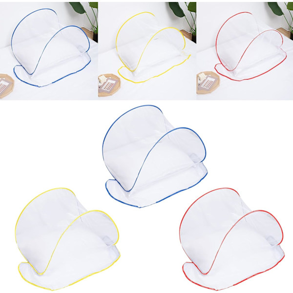 Myggnetting, sammenleggbar mini myggnetting for hode, ultralett pop-up myggtelt for sengetøy camping reiser uteplass Blue