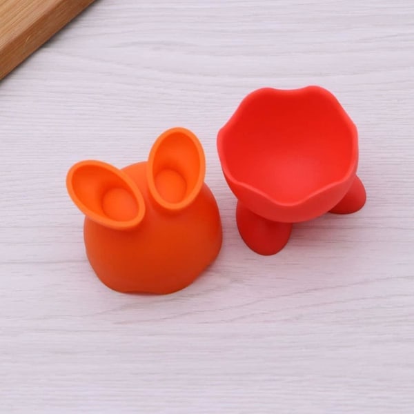Silikon Eggkoppsett, Eggkopp til Frokost, Lunsj eller Middag. Kjøkken Kokt Egg Holder (4 stk. Rosa+grønn+lilla+oransje