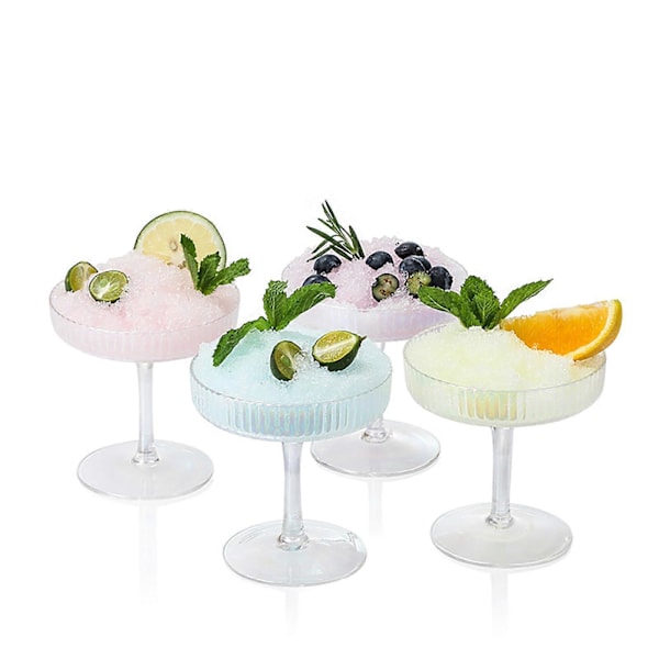 Glassbegre Festdrikke Kopp Gjenbrukbare Cocktailbegre Bar Vin Drikke 1/4 STK Multicolor