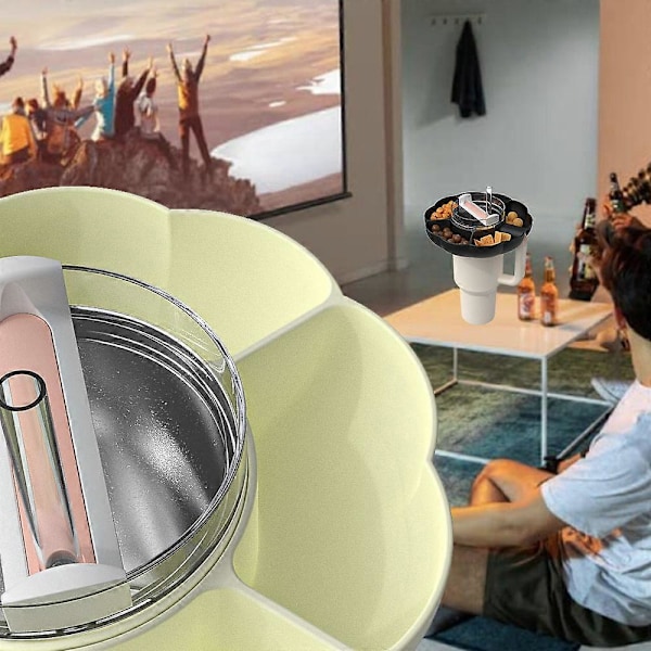 5-fack Snacksbricka för Mugg Återanvändbar Tvättad Mugg Matbricka för Muggtillbehör Pink