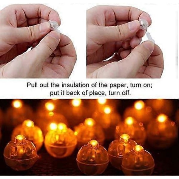 100 stk./lot LED Rund Ballonlampe Flash Kuglelampe til Julefest Hjemmedekoration