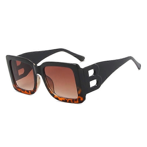 Ylisuuret neliönmuotoiset aurinkolasit naisille muoti 2023 uudet vintage-tyyliset suuret kehykset aurinkolasit miehille UV400-suoja silmälasit Oculos Gafas De Sol black leopard as picture