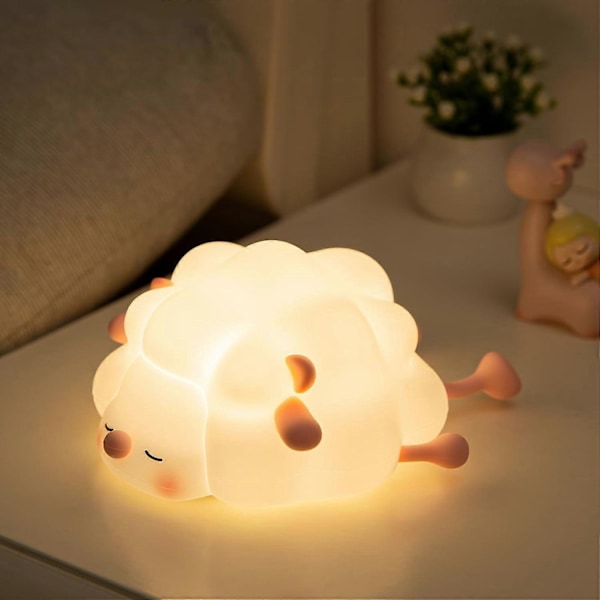 LED Natlampe til Børn, 3-Niveaus Dæmpbar Natlampe til Børneværelse, Fødevaregodkendt Silikone Squishy Lampe Perfekt Sengelampe med Touch