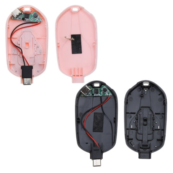 Portabel Laddningsfodral Mini Typ-C Powerbank Fodral Nyckelringsformat Nödkraftbank Skal Utan Batterier Rosa