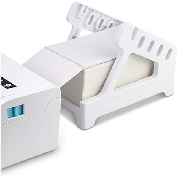 Etiketindeholder til termisk etiketruller og foldede etiketter, etiketdispenser til 6x4 etiketter, tilbehør til termisk etiketprinter, slankt hvidt design