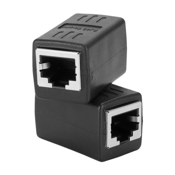 2 kpl RJ45 LAN-liitinliitin, sisäänrakennettu naaras-naaras-sovitin Cat7 / Cat6 / Cat5e