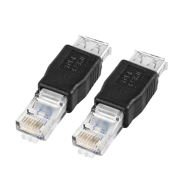 2 stk. PC USB til RJ45 hun A til Ethernet Internet RJ45 stikadapter