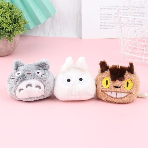 6:e set Anime Mini Totoro Plysch Leksak Nyckelring Nyckelring Leksak