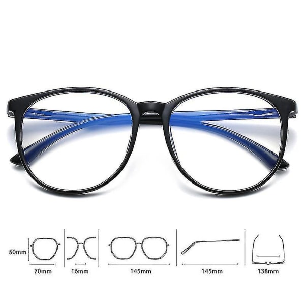 Färgskiftande blåljusglasögon pc Retro glasögon Mode helbildsglasögon för kvinnor män Anti_xmf Bright Black Frame