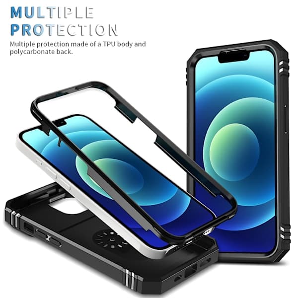 Støtsikkert hardt etui med linsebeskytter kompatibel for iPhone 14 /13 6.1