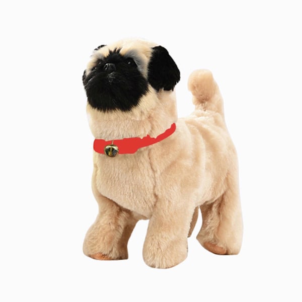 Robot Hund Leksaker Interaktiv Elektronisk Plysch Valp Ljudkontroll Teddy Gå Skäll Med Musik Beröringskontroll Robotdjur Beige