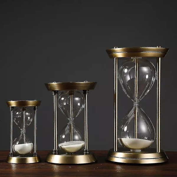 60min Creative Metal Timeglass Sand Timer Europeisk Retro Kontor Bokhylle Studie Ornamenter Dekorasjon Sand Klokke Timer(60min,)