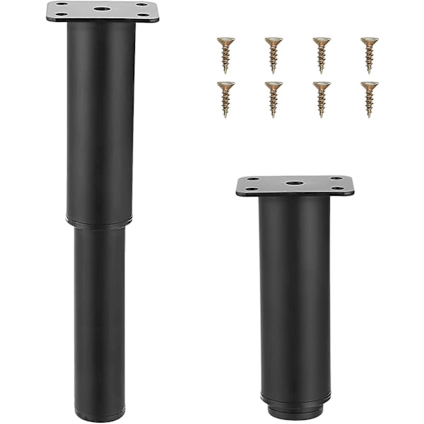 Säädettävät kaappijalat 2 kpl Säädettävät sängynjalat Raskaaseen käyttöön 18-30 cm Mustat metalliset huonekalujalat Ulosvedettävät huonekalujen tukijalat Kaapin vaihtojalat