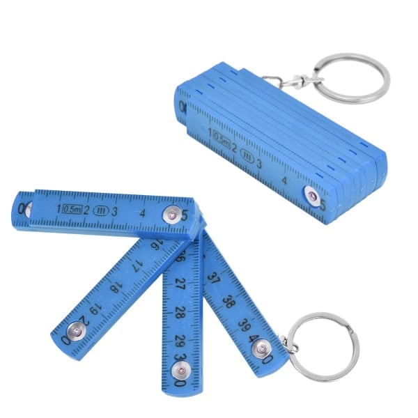 2-pak Mini Foldbare Linealer - 0,5m - Foldbar Lineal til Lægning af Tømrerfliser (Blå)