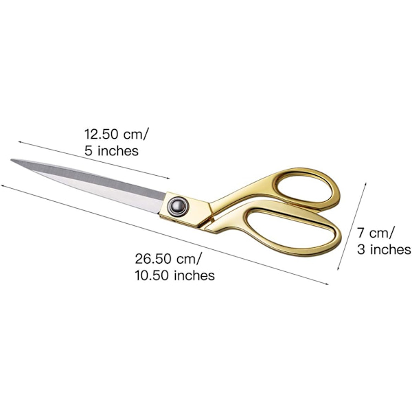 10,5'' Sølv Rustfrit Stål Skarpe Skræddersakse Tøj Saks Grill Klip Justerbar Køkkensakse Stof Heavy Duty Gold