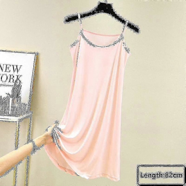 Sømløse Underkjoler Dame Størrelse Ermeløs Ice Silk Underkjole Underskjørt S _h Pink-82cm L Weight(55-65kg)