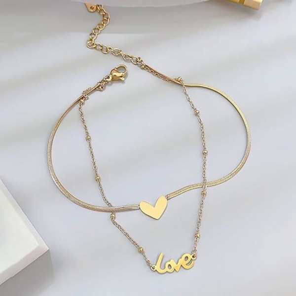 Kullatut nilkkakorut naisille Boho Beach Cubic Zirconia Gold Link Chain Jalkakoru Korut