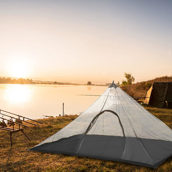 Camping Tält Myggnät med Bärväska Vattentålig Mesh Tält Utomhustält för Vandring Camping Fiske Black