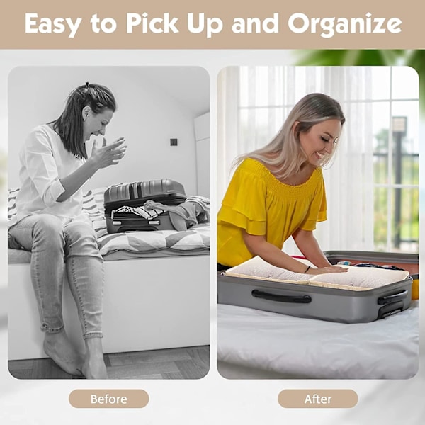 8 stk. Rejseorganisatorposer, Bagagepakkeposer med Sko Opbevaringsposer, Mesh Makeupposer beige