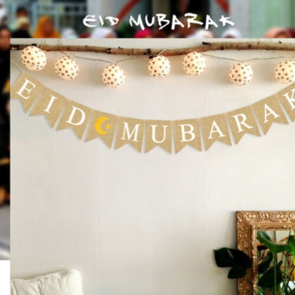 Ramadan Kareem Ornament Eid Mubarak Linne Banner