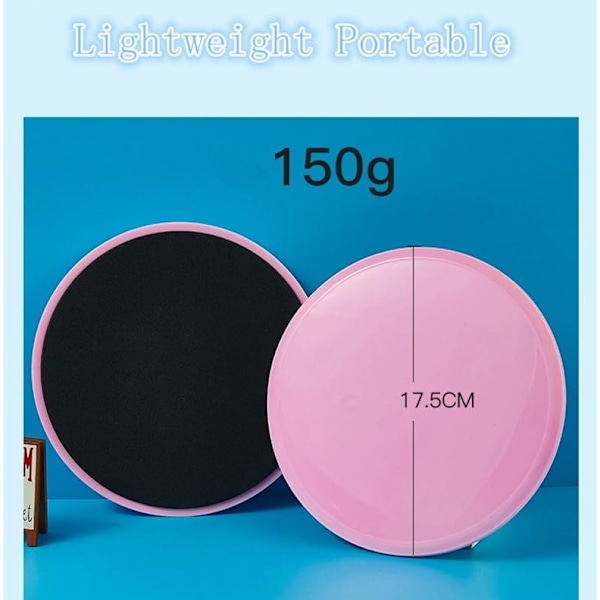 Dobbeltsidede Glidende Diske Core Sliders Ultimate Core Trainer Gym, Tæppe og Hårdt Gulv Øvelses Glidende Diske Dobbelt Hjem Pink