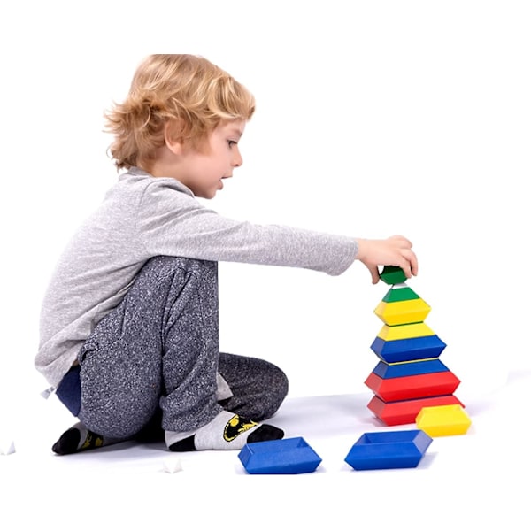 Pyramid Stapling Leksak Byggstenar 3D Pussel Hjärngåtor För Barn Och Vuxna | Kreativa Pedagogiska Förskoleleksaker, Barnleksaker För 3-Åriga Pojkar