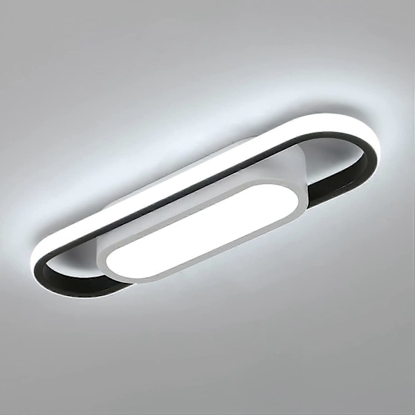 Moderne LED Taklampe, 24W 1800LM Rektangulær Taklampe, Kaldt Hvitt Lys 6000K Akryl Taklampe for Stue, Soverom, Kjøkken, Gang
